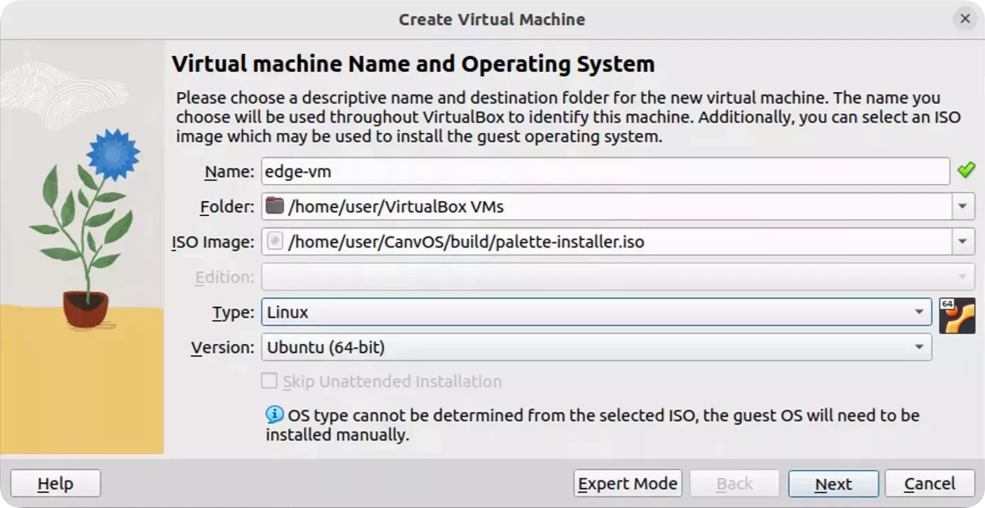 A screenshot of the VirtualBox VM configuration.